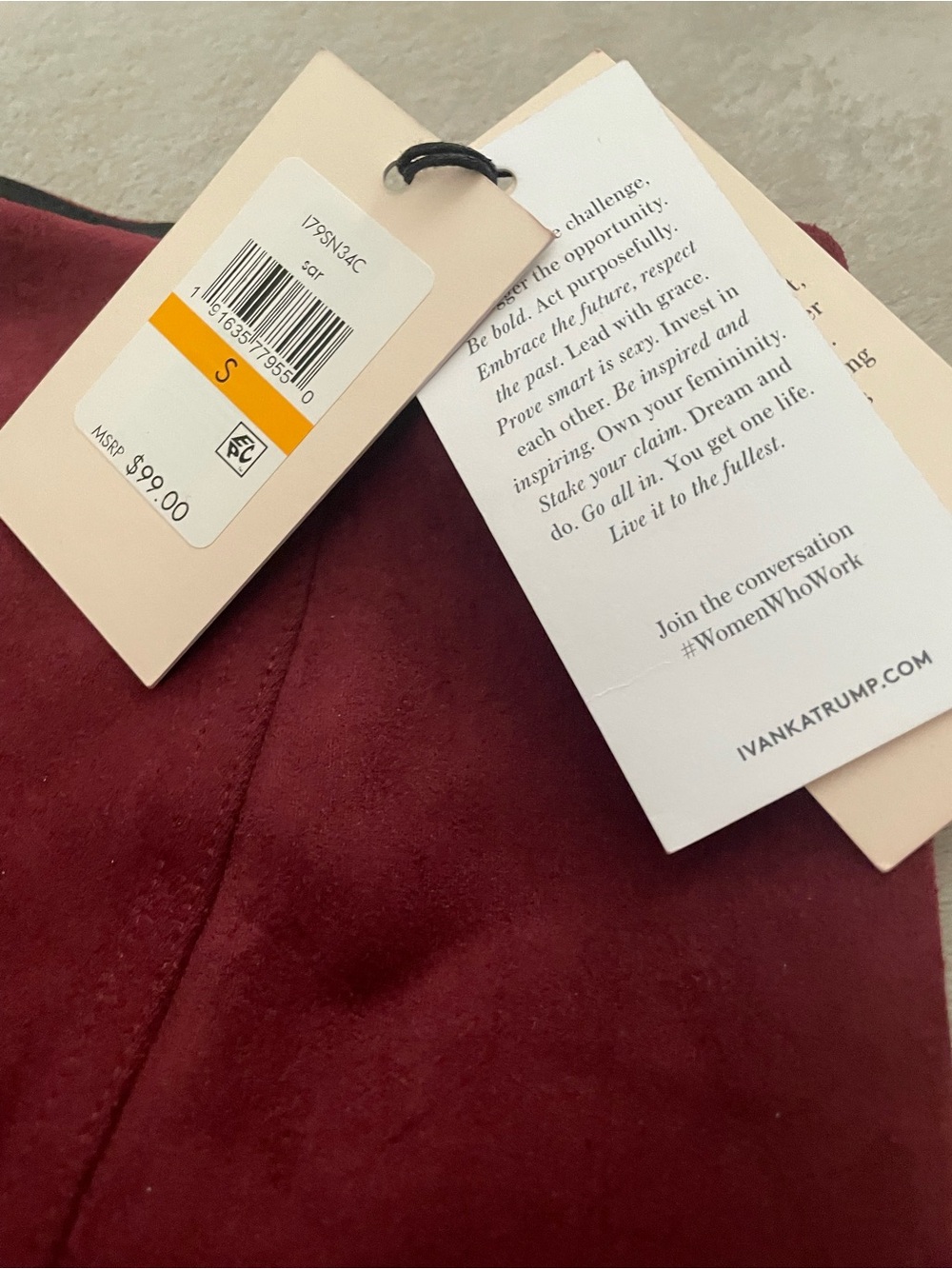 Ivanka Trump Burgundy Suede Pencil Skirt - Picture 6 of 8
